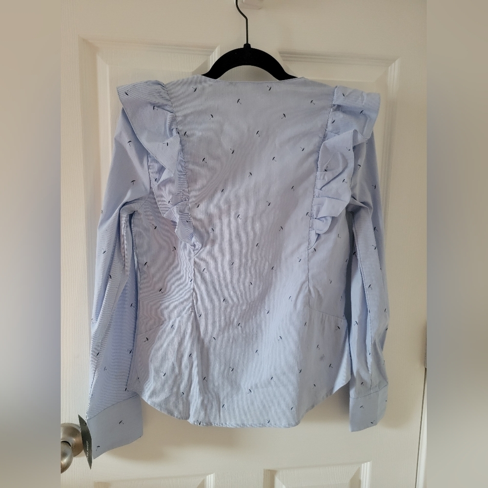 ZARA UMBRELLA PRINT RUFFLE TOP NWT - Picture 9 of 10